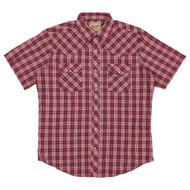 Wrangler Mens Red Plaid Regular Fit Short Sleeve Western Shirt