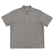 Wrangler Mens Black Rinse Stripe Short Sleeve Relaxed Fit Utility Shirt