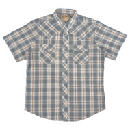 Wrangler Mens Light Gray Plaid Regular Fit Short Sleeve Western Shirt