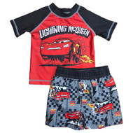 Infant Boys Red Car's Lightning McQueen Rash Guard & Swim Trunks Set 12M