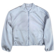 Avia Womens Gray Scuba Bomber Jacket Lightweight Zip Sweatshirt