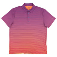 Birdie Bound Mens Electric Purple Stripe Short Sleeve Golf Polo Shirt