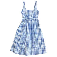Free Assembly Womens Blue & White Plaid Sleeveless Dress