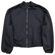 Avia Womens Black Scuba Bomber Jacket Lightweight Zip Sweatshirt