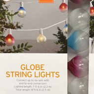 Colorful Pink Blue & White Ombre Globe String Lights Set White Wire