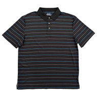 Ben Hogan Mens Black Stripe Short Sleeve Performance Golf Polo Shirt