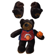 Toddler Boys Plush Basketball Bear Slippers & Stuffed Animal