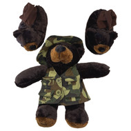 Toddler Boys Plush Brown Teddy Bear Slippers & Stuffed Animal 7-8