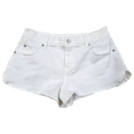 Mills Womens White Denim Mini 5-Pocket Jean Shorts