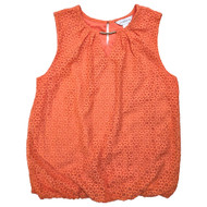 Liz Claiborne Womens Orange Lace Sleeveless Blouse Tank Shirt