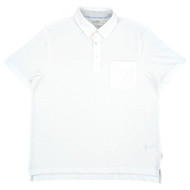 Chaps Seacoast Wash Mens White Short Sleeve Slub Pocket Polo Shirt