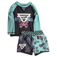 Infant Boys Monster Jam Monster Truck Rash Guard & Swim Trunks Set 18 Months