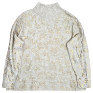 Liz Claiborne Women's Plus Size Tan & Gold Mock Neck Sweater Top