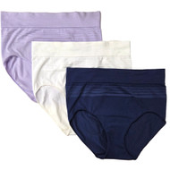 Warners Womens 3pc Seamless Stretch Comfort Waist Brief Panty Set Purple XL (8)