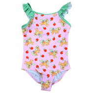 Toddler Girls My Little Pony 1 Piece Pink Swimsuit Swimwear 12 Mo