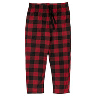 Fruit Of The Loom Mens Red Buffalo Plaid Fleece Sleep Pants Pajama Bottom