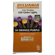 Sylvania LED Halloween Lights 30 Color Changing Globe Light Set Orange/Purple