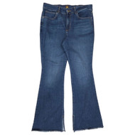 Womens Lee Flare Dark Blue Denim Regular Fit High-Rise Plus Size Jeans