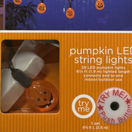 20 Orange LED Pumpkin Lights Halloween String Light Set