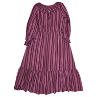Terra & Sky Womens Purple Smocked Neck Plus Size Ruffle Dress