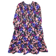Terra & Sky Womens Floral Smocked Top Plus Size Ruffle Dress
