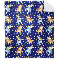Bluey Dance Party Silk Touch Throw Blanket with Sherpa Reverse, 60x70 inch