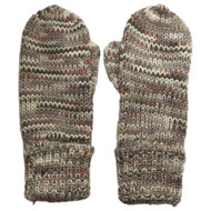 Womens Gray & Pink Speckled Mittens