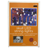 20 Cool White LED Skull Lights Halloween String Light Set