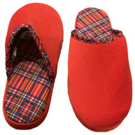 Sensations by Isotoner Womens Red Velour Slippers Clogs Small (5-6)