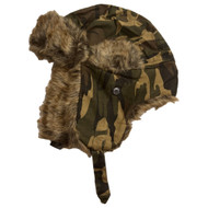 Womens Green & Brown Camo Trapper Hat