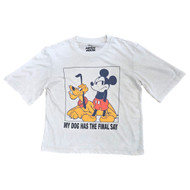 Disney Womens Beige Mickey Mouse Skimmer Style Tee Shirt T-shirt