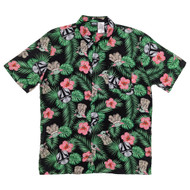 Star Wars The Mandalorian Mens Black Tropical Short Sleeve Button-Up Shirt Small