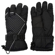 Nordic Track Mens Insulated Black Check Water Reistant Snow & Ski Gloves