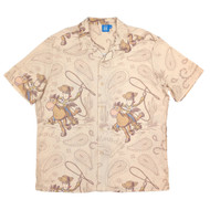Disney Pixar Toy Story Mens Short Sleeve Graphic Rayon Button-Up Shirt