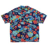 Stitch Mens Purple Tropical Graphic Short Sleeve Button-Up Shirt