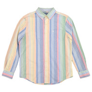 Chaps Seacoast Wash Mens Green Multi Long Sleeve Oxford Woven Shirt