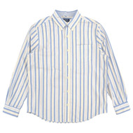 Chaps Seacoast Wash Mens Blue Multi Stripe Long Sleeve Oxford Woven Shirt