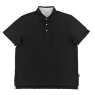 Chaps Seacoast Wash Mens Black Short Sleeve Slub Pocket Polo Shirt 2XL