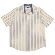 Chaps Mens Desert Khaki Short Sleeve Dobby Woven Untucked Shirt Large