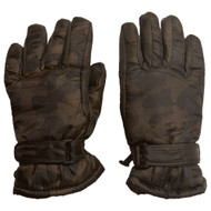 Boys Brown Camo Winter Gloves S/M