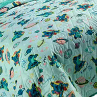 Disney Stitch Twin Quilt and Sham Set, 2 Piece Blue Galaxy Reversible Comforter