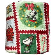 Big One Oversized Plush Peanuts Snoopy Christmas Collage Throw Blanket, 5'x6'