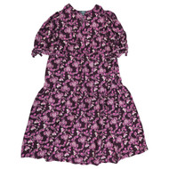 Terra & Sky Womens Purple Floral Print Plus Size Ruffle Dress