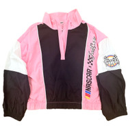 Justice Girls Pink & Black Nascar Colorblock Half Zip Pullover Jacket