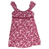 Womens Pink Floral Strappy A-Line Mini Dress With Smocked Back