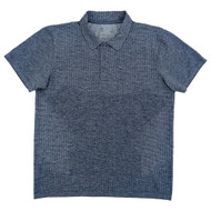 Xersion Mens Light Navy Short Sleeve Slim Fit Mesh Polo Shirt
