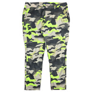 Womens Green Camo Straight Leg Utility Pants With Cargo Pockets