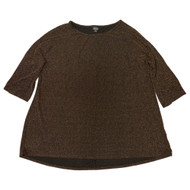 Simply Emma Womens 3/4 Sleeve Gold Sparkle Blouse Top Shirt 3X