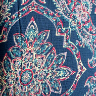 Distant Lands Floral Medallion Twin XL Comforter Set Reversible Blue with Fringe