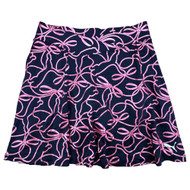 Puma Girls Black & Pink Bow Print Athletic Skort Skirt Built In Shorts